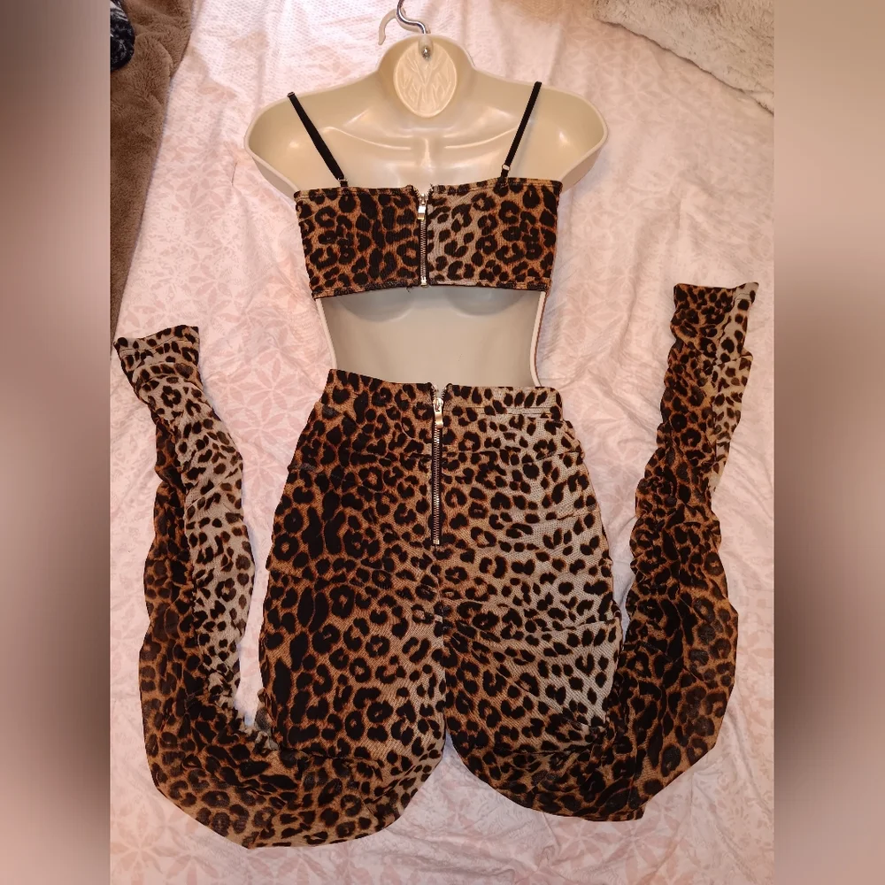 Leopard Print Two-Piece Set - Picture 2 of 2